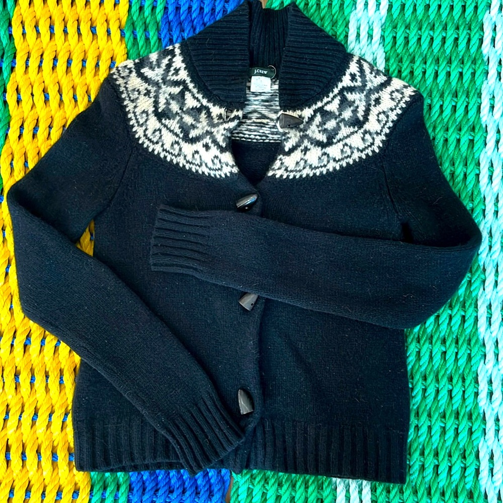 J Crew fair isle cardigan sweater S